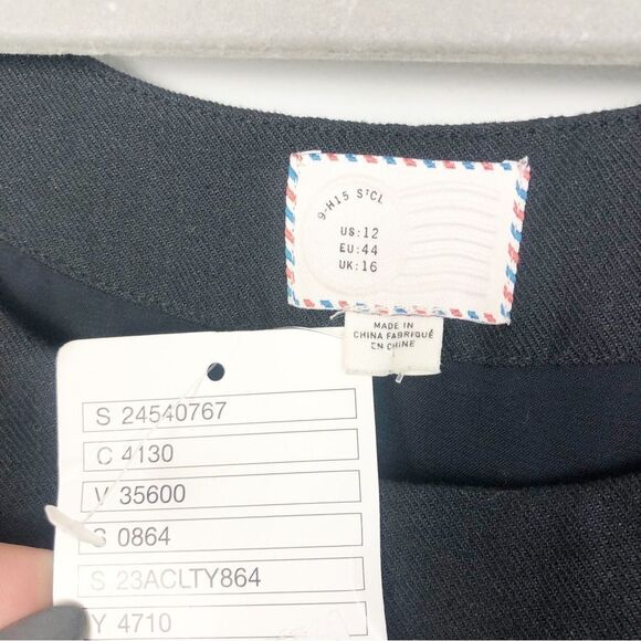 ANTHROPOLOGIE | POSTMARK Oleander Black Linen Blend Dress NEW Women’s Size 12 - Picture 10 of 12